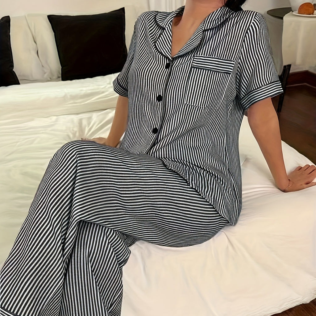 Elegant Dot Print Lace Camisole PJ Set