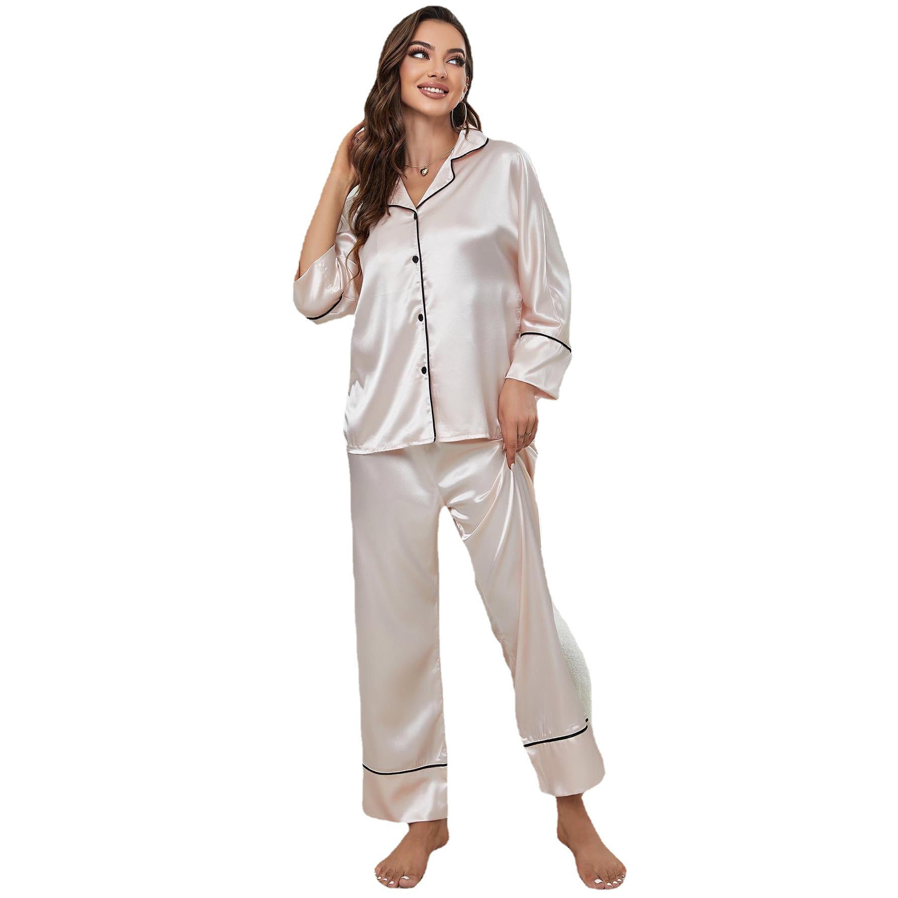Premium Satin Silk-Feel Button-Down PJ Set