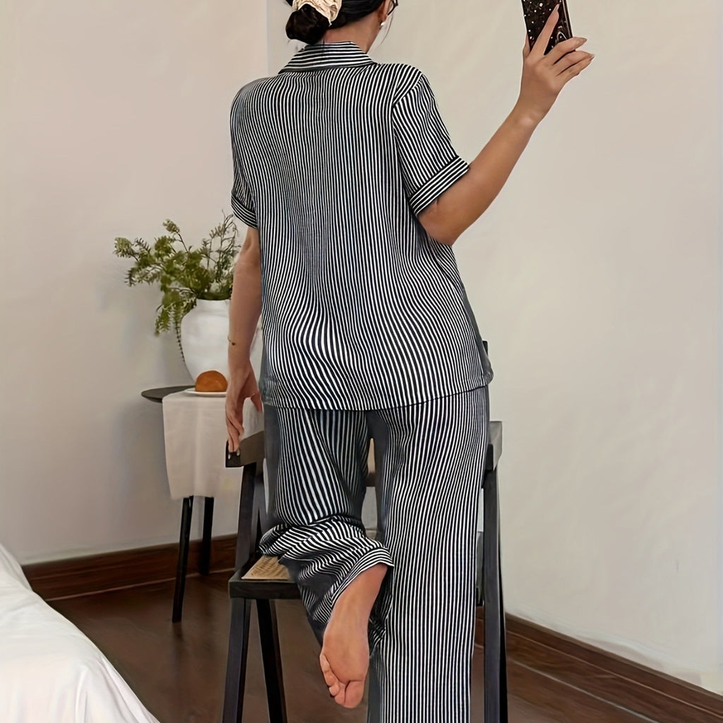 Elegant Dot Print Lace Camisole PJ Set