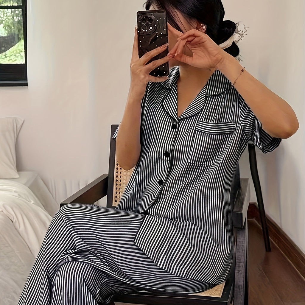 Elegant Dot Print Lace Camisole PJ Set